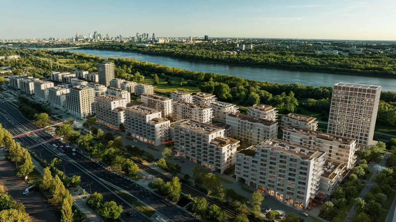 Bulwary Praskie etap IJKL nad Wisłą w Warszawie, wizualizacja dewelopera